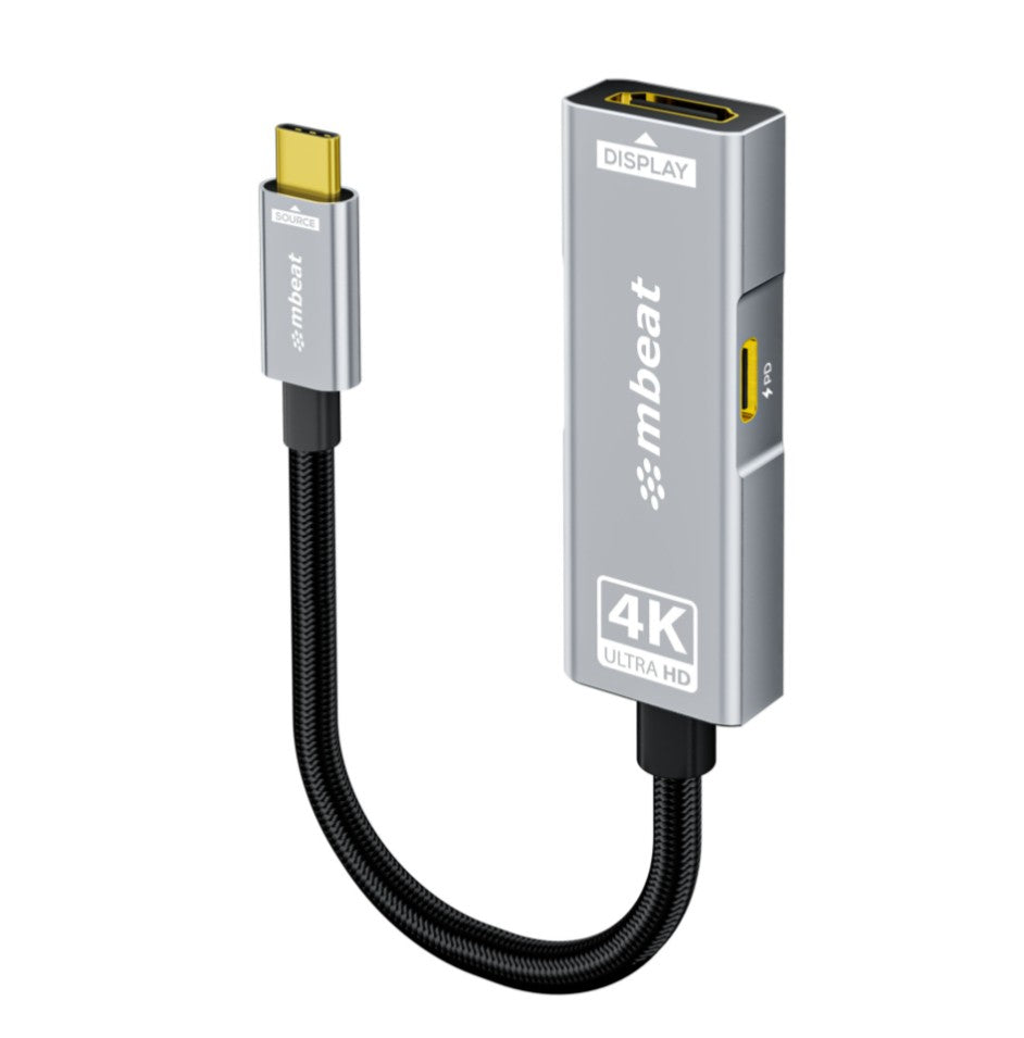 mbeat Tough Link USB-C to HDMI Adapter with 100W PD - Space Grey  5V-20V/5A, 100W PD  Up to 4K (3840 x 2160) @60Hz mbeat Tough Link USB-C to HDMI Adapter with 100W PD - Space Grey  5V-20V/5A, 100W PD  Up to 4K (3840 x 2160) @60Hz